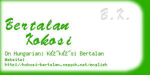 bertalan kokosi business card